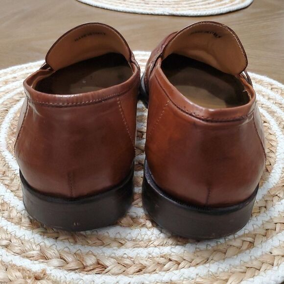 Johnston & Murphy Cellini Tan Calfskin Loafers Italian, Size 11M - Picture 7 of 10